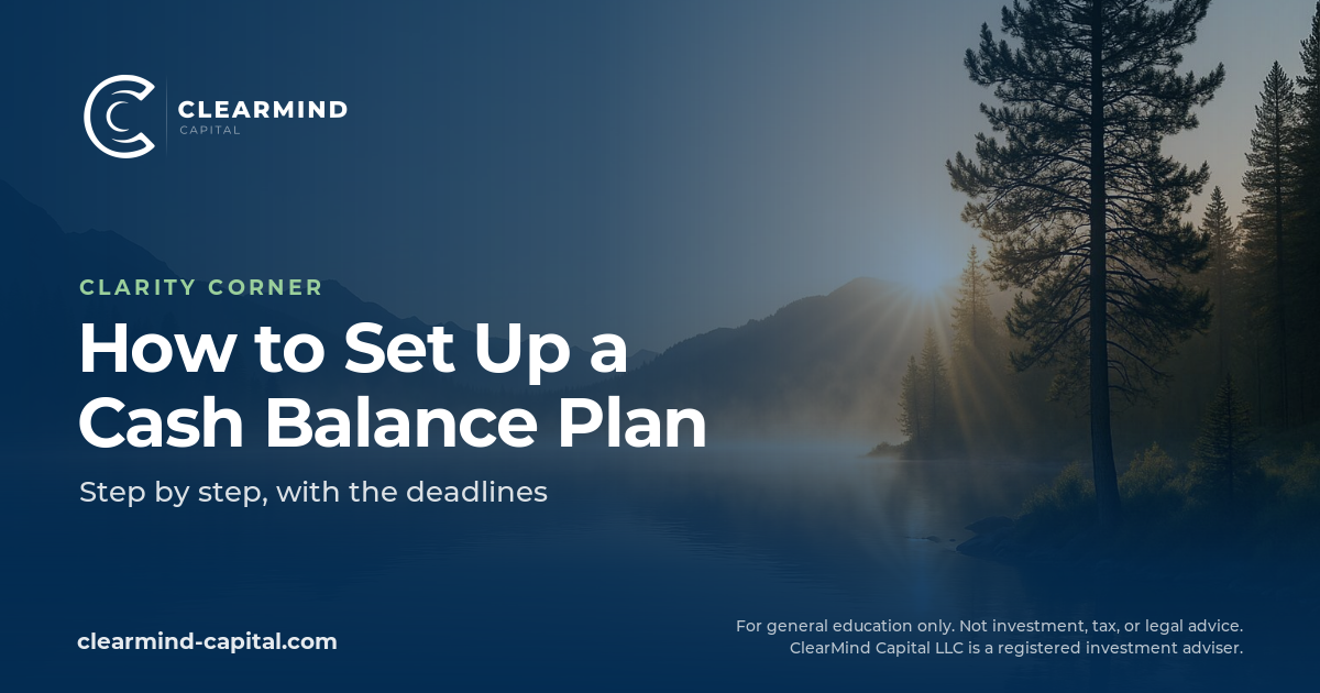 How to Set Up a Cash Balance Plan, Step by Step