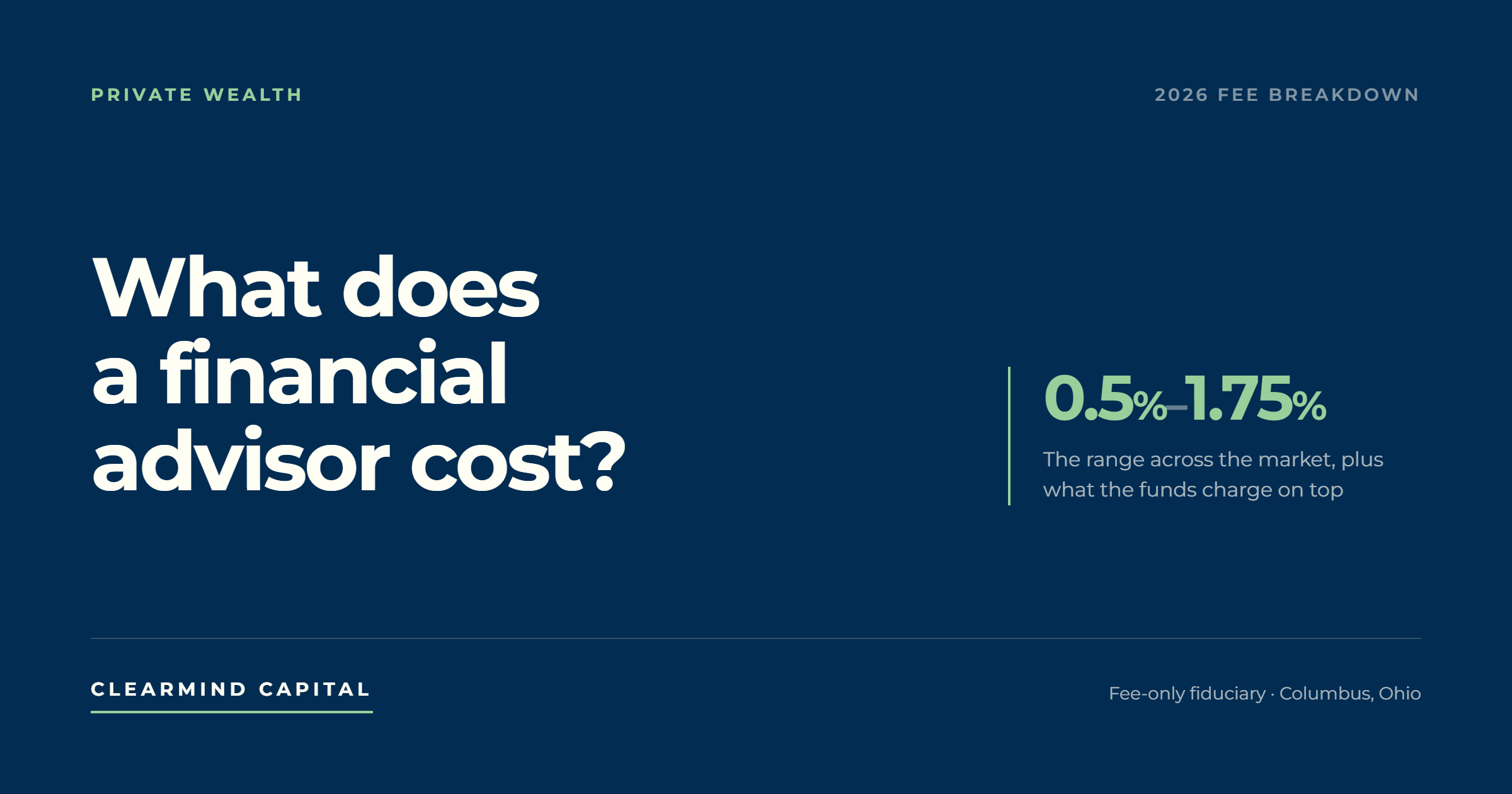 How Much Does a Financial Advisor Cost in Columbus, Ohio? (2026 Fee Breakdown)